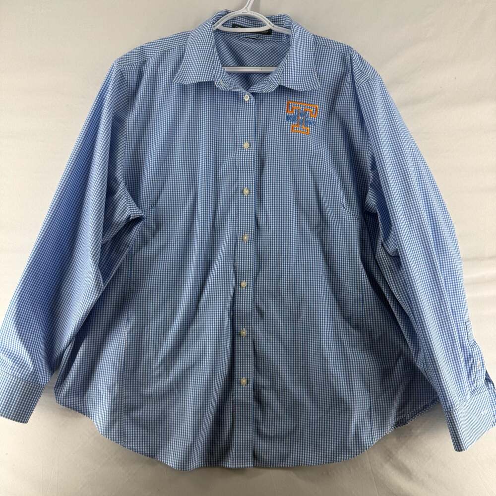 1138 2XL Devon & Jones Lady Volunteers Tennessee Gingham Button-Down Shirt